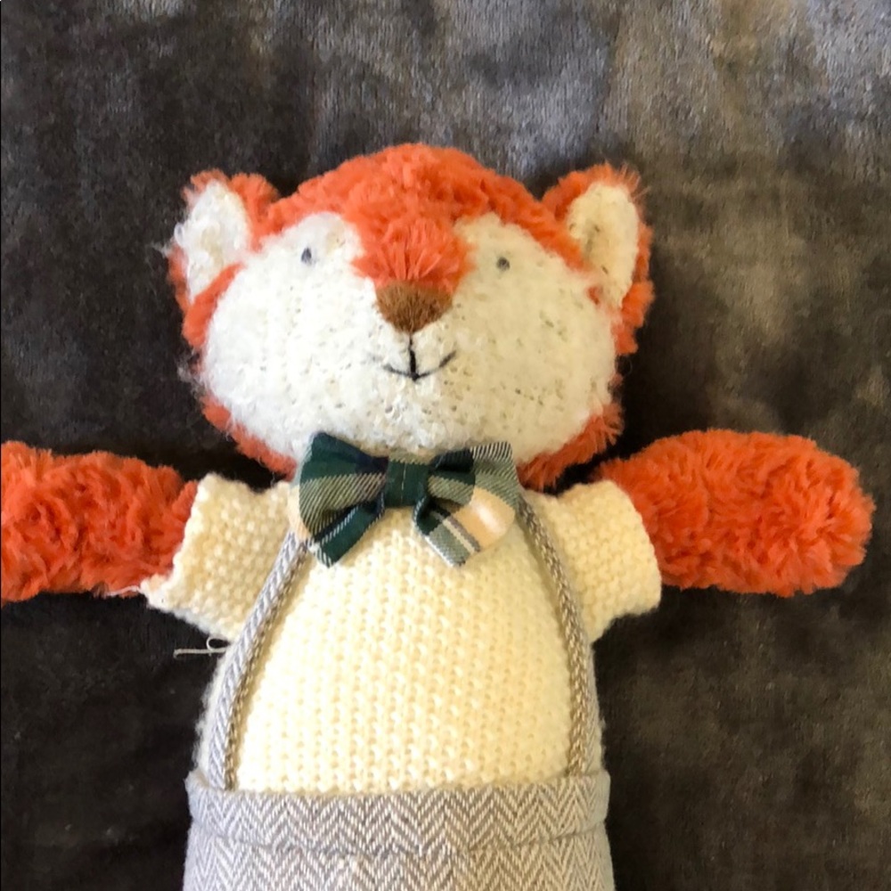Anthropologie red fox w/ suspenders & bow tie